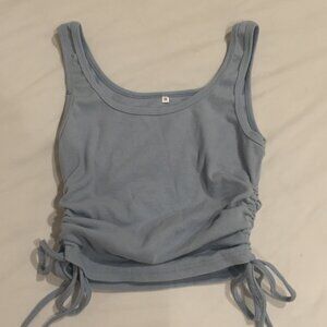 blue adjustable drawstring tank top size medium